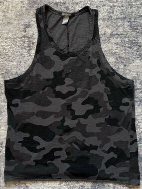 H&M Black & Charcoal Camo Tank Top - Men’s Sleeveless Shirt